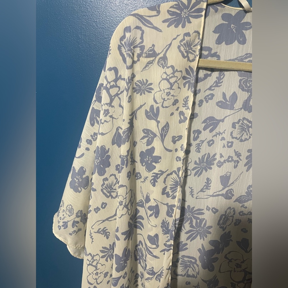 Sonoma Blue and Cream Floral Cover-Up - Picture 3 of 8